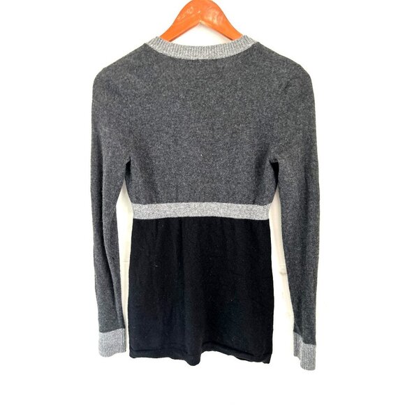 Bergdorf Goodman Knitted Cashmere Cardigan Gray Color-block Size XSmall - Picture 7 of 11